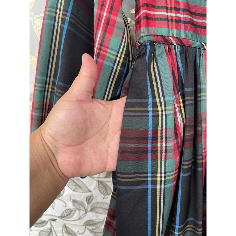 J.Crew Taffeta Mini Dress Stewart Plaid Size 00 Quiet Luxury Preppy